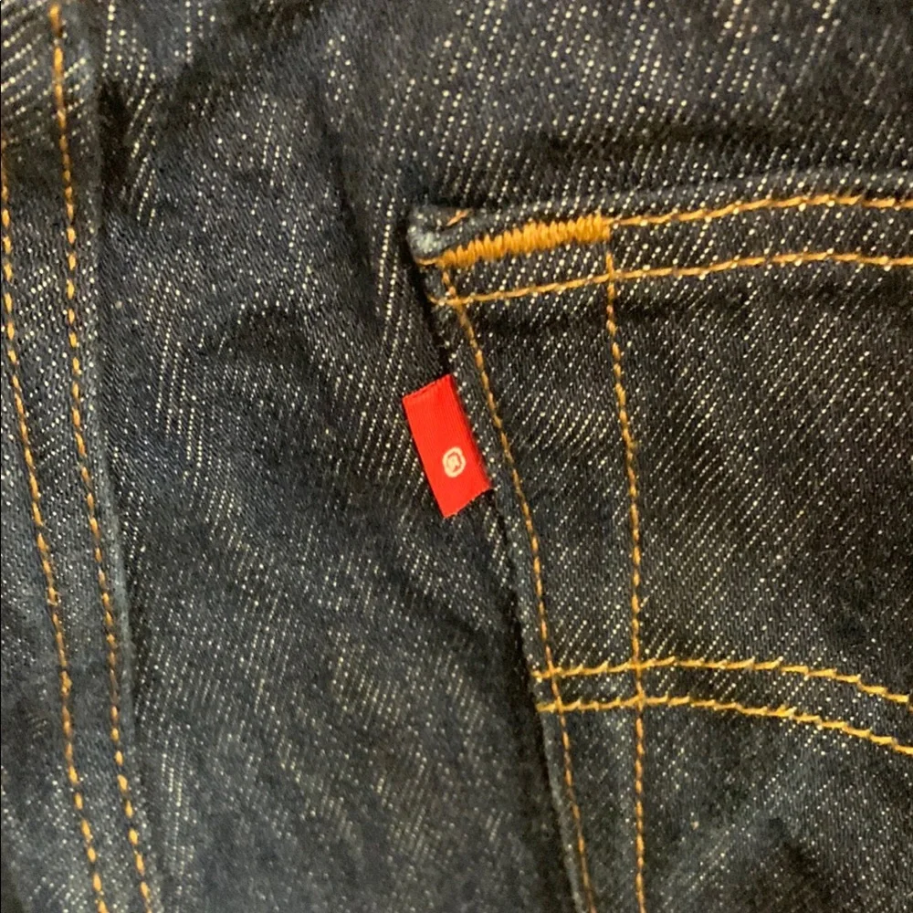 Levi's 501 Blue Straight Leg Jeans with rare R red tab in Sz 36 by 32